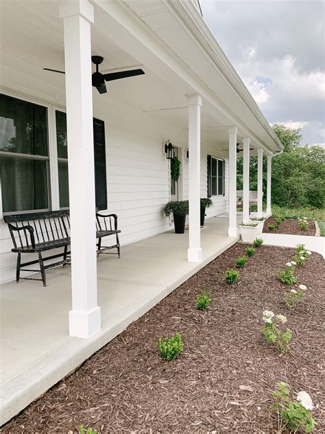 trimmed front porch posts